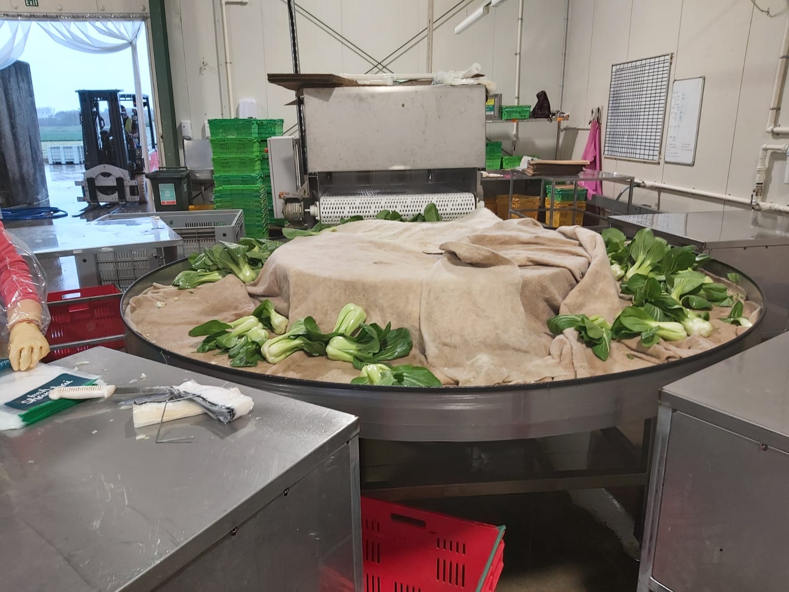 Large stainless-steel rotary table by EQM Industrial