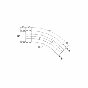 DL2 Horizontal Plain Bend 45 Degrees
