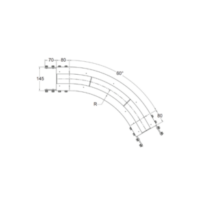 DL2 Horizontal Plain Bend 60 Degrees
