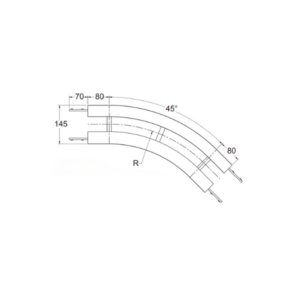 ML2 Horizontal Plain Bend 45 Degrees