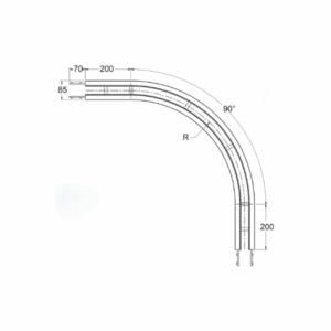 MM3 Horizontal Plain Bend 90 Degrees
