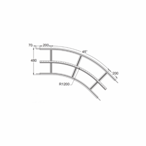 MR2 Horizontal Plain Bend 45 Degrees