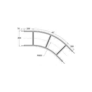 MT2 Horizontal Plain Bend 45 Degrees