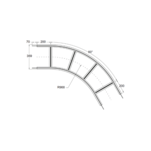 MT2 Horizontal Plain Bend 60 Degrees
