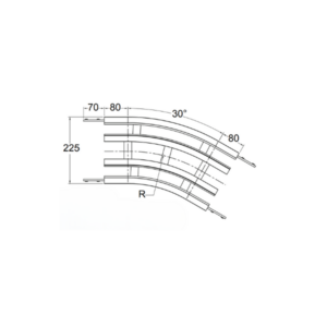 MX2 Horizontal Plain Bend 30 Degrees