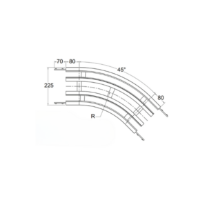 MX2 Horizontal Plain Bend 45 Degrees