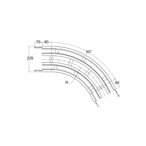 MX2 Horizontal Plain Bend 60 Degrees