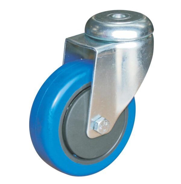 Bolt Hole Fitting Castor Blue – 100mm